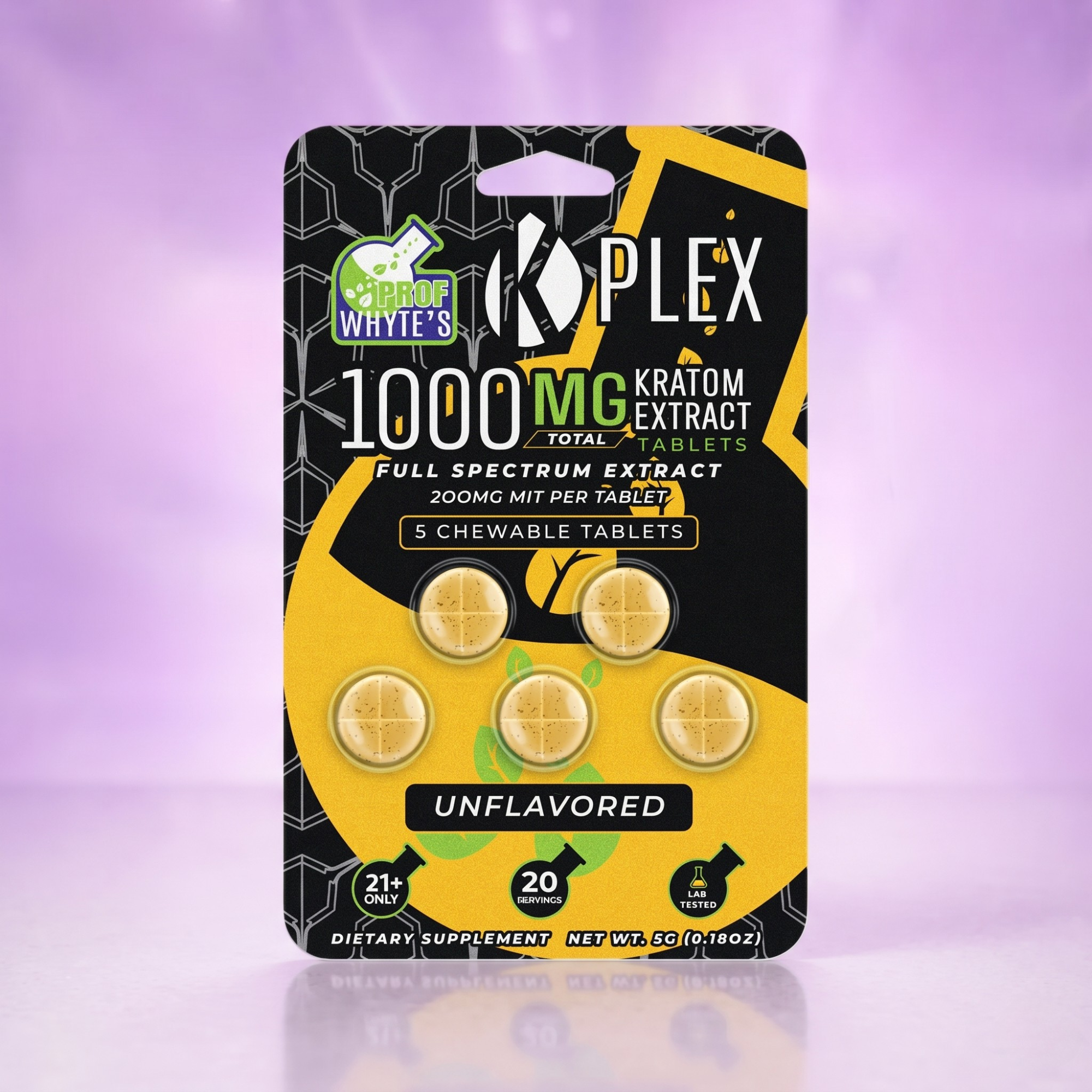 K-Plex Unflavored Kratom Extract Tablets