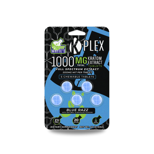 K-Plex Blue Razz Kratom Extract Tablets