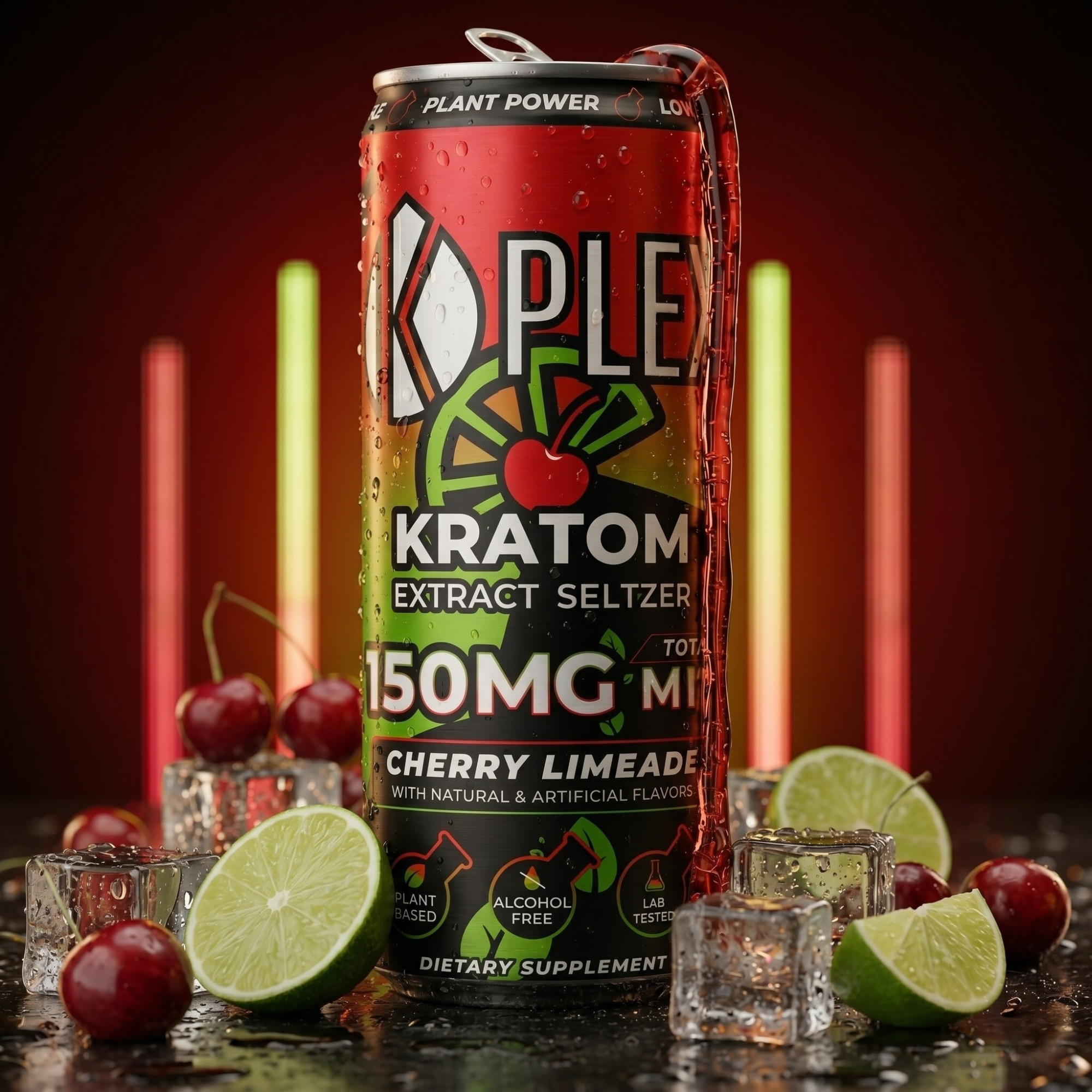 K-Plex 150MG MIT Cherry Limeade Kratom Seltzer
