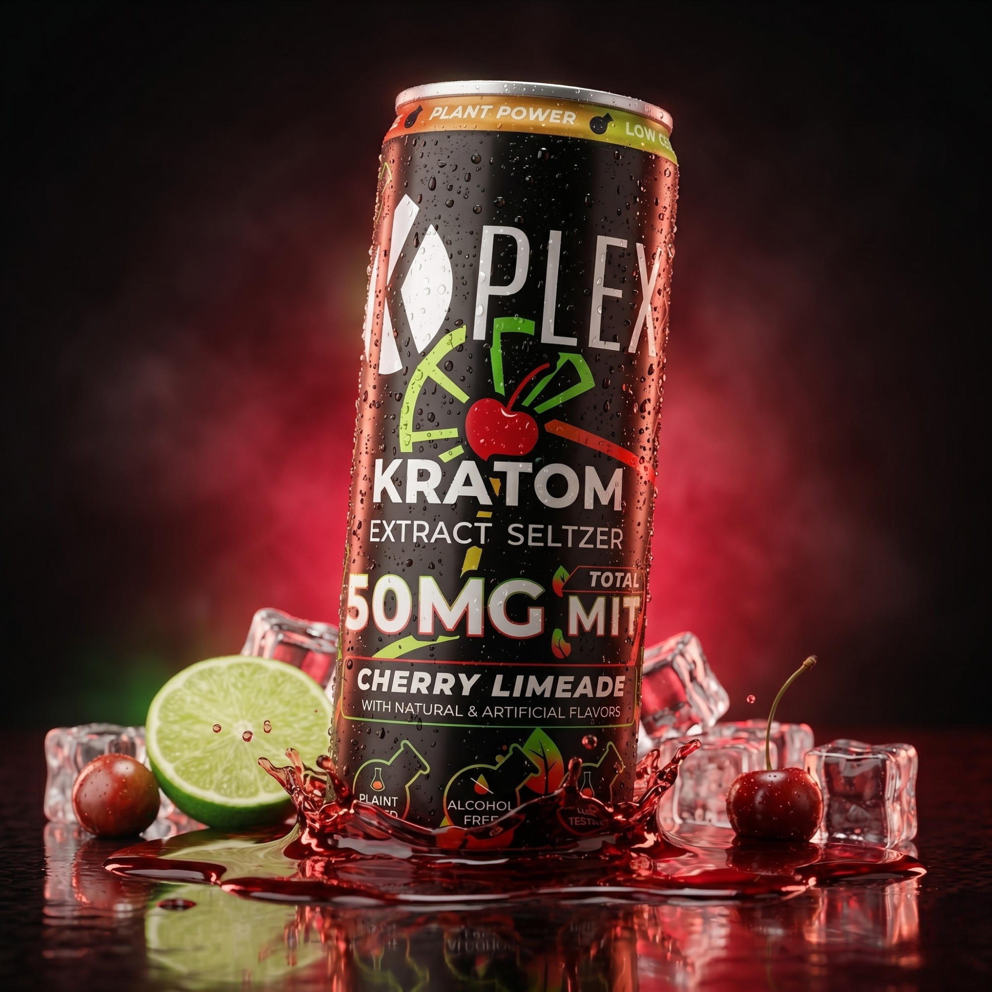 K-Plex 50MG MIT Cherry Limeade Kratom Seltzer